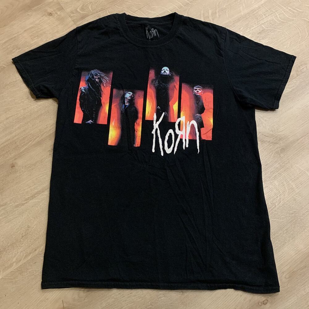 Korn 2022 Tour Concert Band Tee T-Shirt Men's Medium M Black Nu-Metal Rock Album
